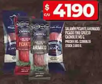 Supermercados DIA Cagnoli salamin picante/ahumado picado fino grueso oferta