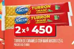 Supermercados DIA Arcor turron de caramelo con mani oferta