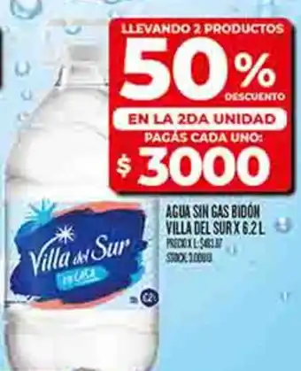 Supermercados DIA Villa del sur agua sin gas bidón oferta