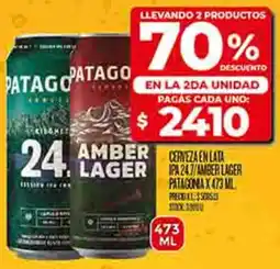 Supermercados DIA Patagonia cerveza en lata pa247/amber lager oferta