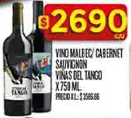 Supermercados DIA Viñas del tango vino malbec/cabernet sauvignon oferta