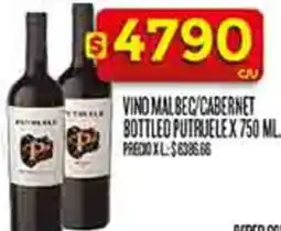 Supermercados DIA Putruele vino malbec/cabernet bottled oferta