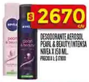 Supermercados DIA Nivea desodorante aerosol pearl & beauty/intensa oferta