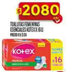 Supermercados DIA Kotex toallitas femeninas esenciales oferta