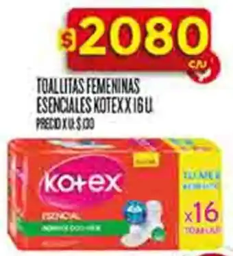 Supermercados DIA Kotex toallitas femeninas esenciales oferta