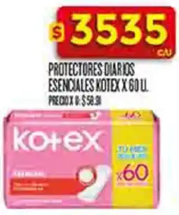 Supermercados DIA Kotex protectores diarios esenciales oferta