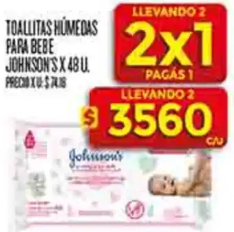 Supermercados DIA Johnson's húmedas para bebe oferta