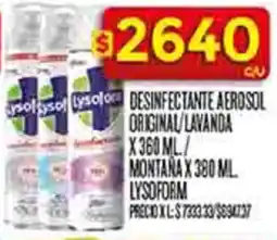 Supermercados DIA Lysoform desinfectante aerosol original/lavanda oferta