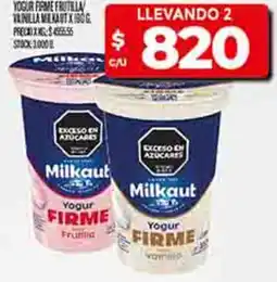 Supermercados DIA Milkaut yogur firme frutilla/ vainilla oferta