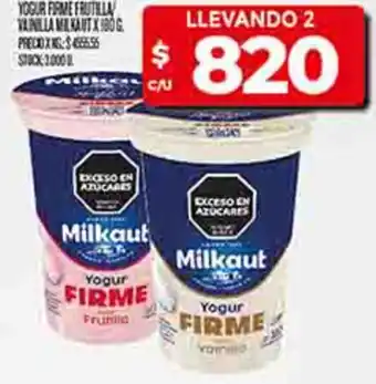Supermercados DIA Milkaut yogur firme frutilla/ vainilla oferta