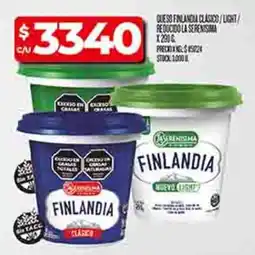 Supermercados DIA La serenisima queso finlandia clasico/light/ reducido oferta