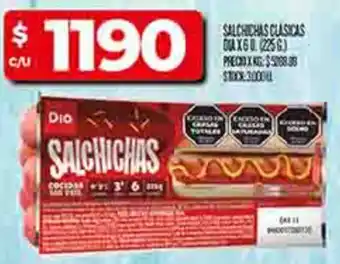 Supermercados DIA Dia salchichas clasica oferta