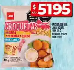 Supermercados DIA Dia croquetas de papa jamon y queso oferta