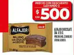 Supermercados DIA Dia alfajor relleno con dulce leche oferta