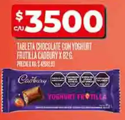 Supermercados DIA Cadbury tableta chocolate con yoghurt frutilla oferta