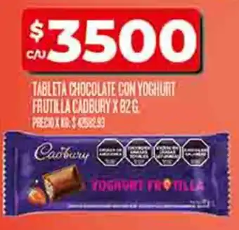 Supermercados DIA Cadbury tableta chocolate con yoghurt frutilla oferta