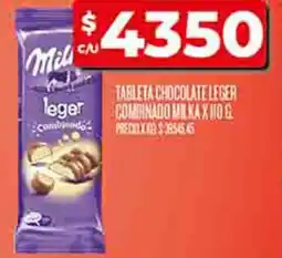 Supermercados DIA Milka tableta chocolate leger combinado oferta