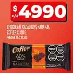 Supermercados DIA Cofler chocolate cacao 60% naranja oferta
