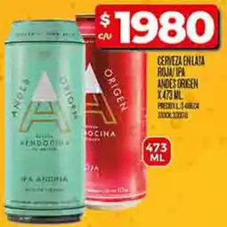 Supermercados DIA Cerveza en lata roja/ipa andes origen oferta