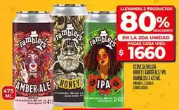 Supermercados DIA Honey/amberale/ipa ramblers cerveza en lata oferta