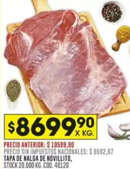 Coto Tapa de nalga de novillito oferta