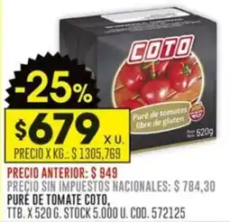 Coto Coto Puré de tomate oferta