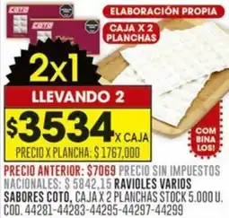 Coto Coto ravioles oferta