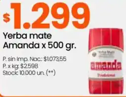 Changomas Amanda yerba mate oferta