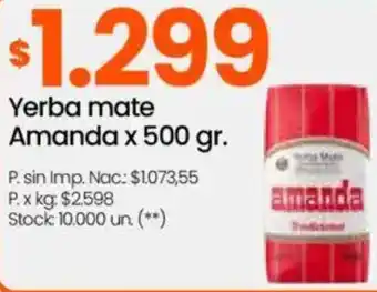 Changomas Amanda yerba mate oferta
