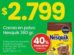 Changomas Nesquik cacao en polvo oferta