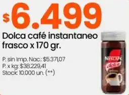 Changomas Dolca café instantaneo frasco oferta