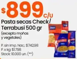 Changomas Pasta secas check/ terrabusi oferta