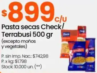 Changomas Pasta secas check/ terrabusi oferta