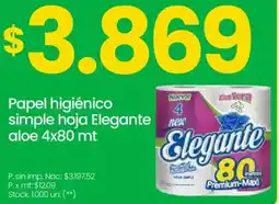 Changomas Elegante aloe papel higiénico simple hoja oferta