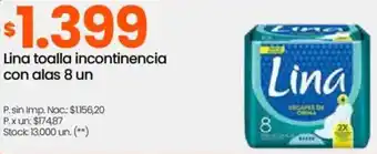 Changomas Lina toalla incontinencia con alas oferta