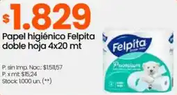 Changomas Felpita papel higiénico doble hoja oferta