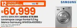 Changomas Samsung lavarropas carga frontal oferta