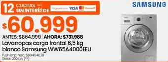 Changomas Samsung lavarropas carga frontal oferta