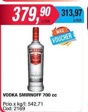 Maxiconsumo Smirnoff Vodka 700cc oferta