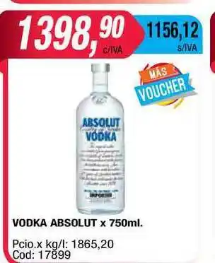 Maxiconsumo Absolut Vodka x 750ml oferta
