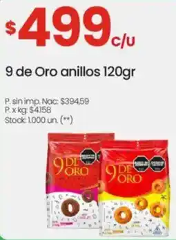 Changomas 9 de Oro anillos oferta
