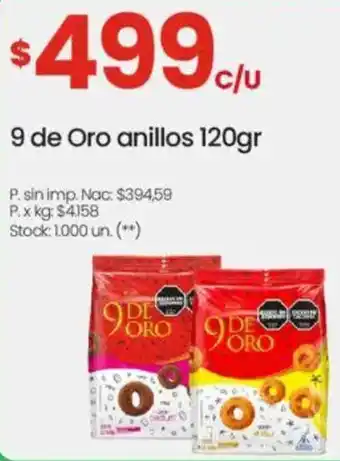 Changomas 9 de Oro anillos oferta
