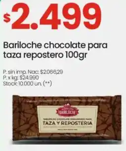 Changomas Bariloche chocolate para taza repostero oferta