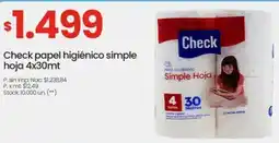 Changomas Check papel higiénico simple oferta