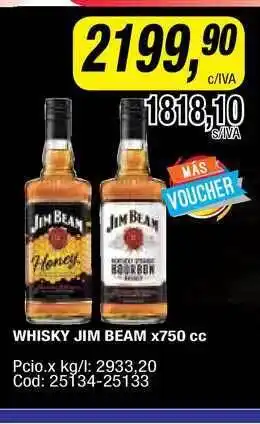 Maxiconsumo Jim Beam Whisky x750cc oferta