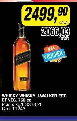 Maxiconsumo J. Walker Whisky Est. Et. Neg. 750cc oferta