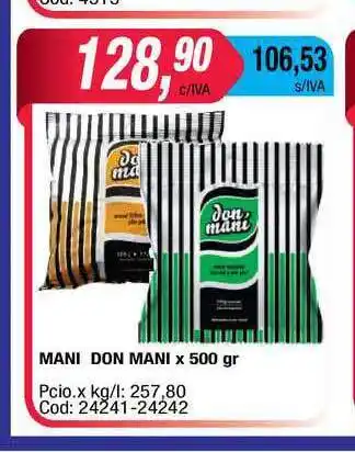 Maxiconsumo Con Mani Mani x 500gr oferta