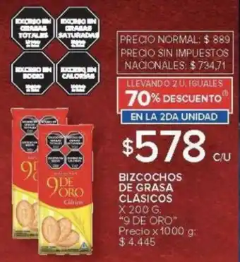 Carrefour 9 de Oro bizcochos de grasa clásicos oferta