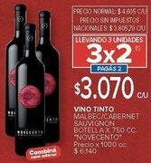 Carrefour Novecento vino tinto malbec/cabernet sauvignon oferta