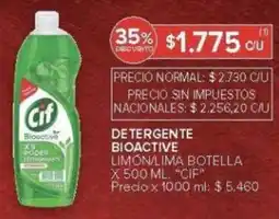 Carrefour Cif detergente limon/lima botella bioactive oferta